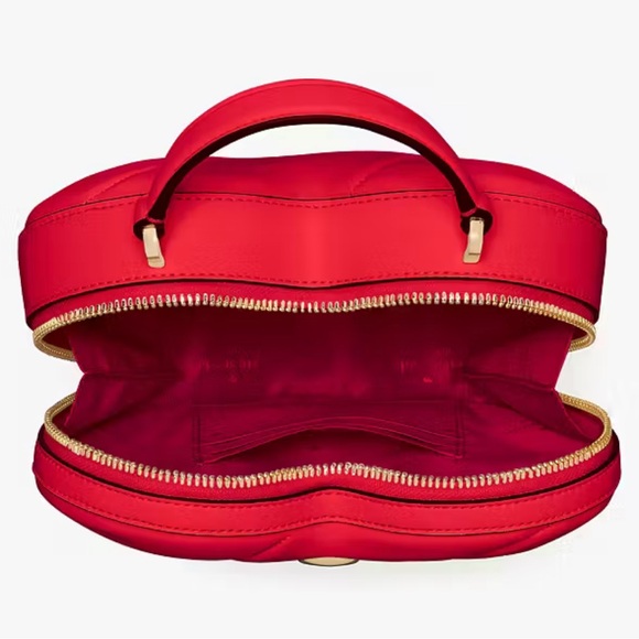 Kate Spade Love Shack Quilted 3D Heart Crossbody Ruby Red - Picture 15 of 16